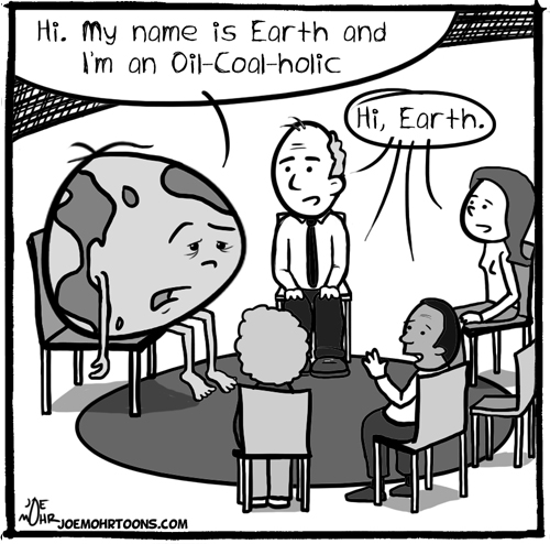 Oil coal cartoon