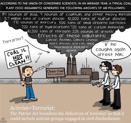 Activist equals terrorist
