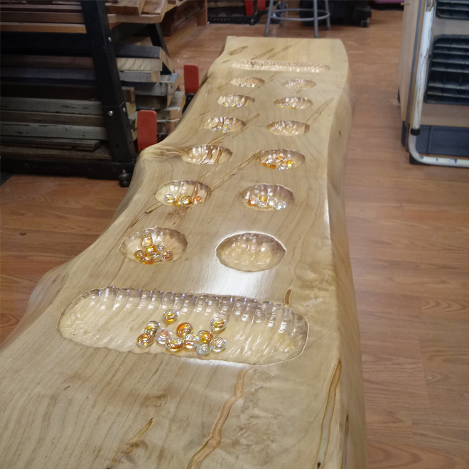 Live edge maple mancala 2